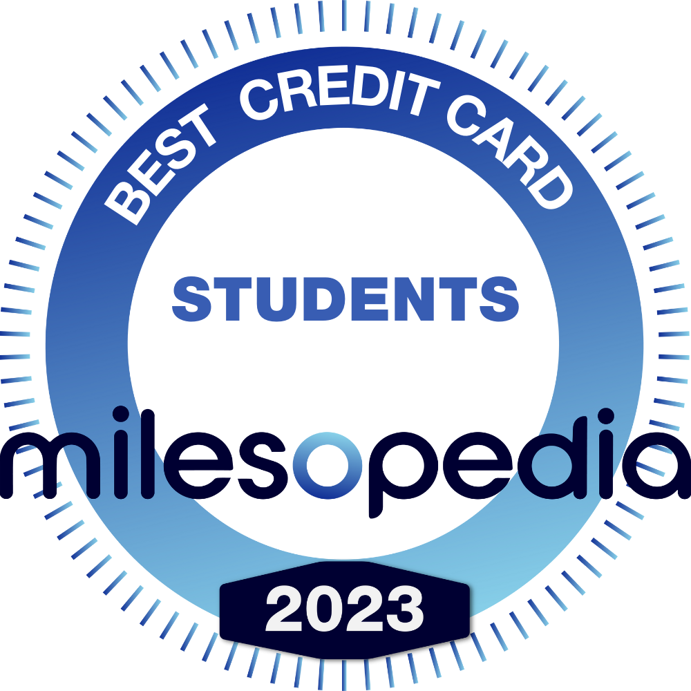  2023 best students credit card Milesopedia logo.