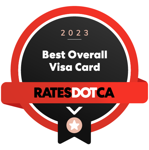2023 Best Overall Visa Card Rates.ca award logo.