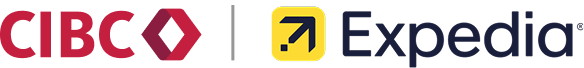 CIBC logo.  Expedia logo.