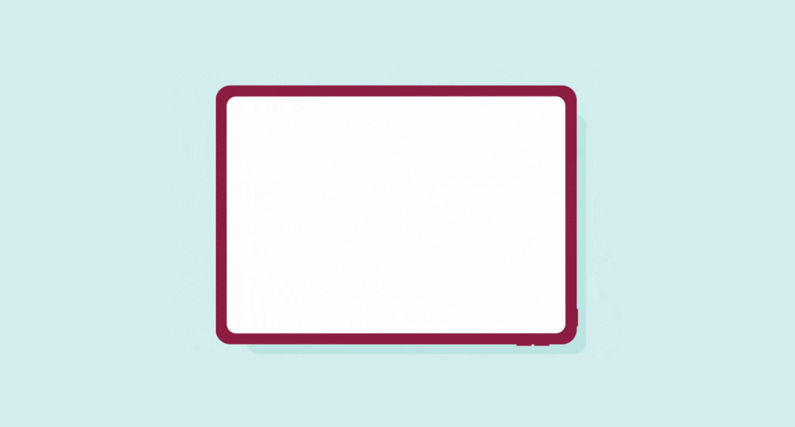 Animated bar graph with rising arrow.