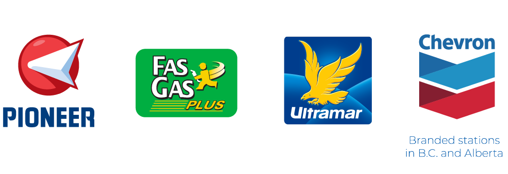  Pioneer, Fas Gas, Ultramar, and Chevron logos