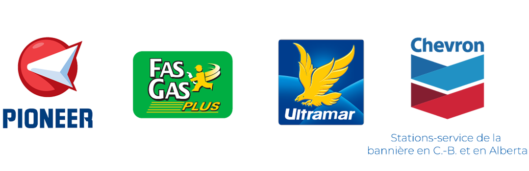 Logos Pioneer, Fas Gas, Ultramar et Chevron.