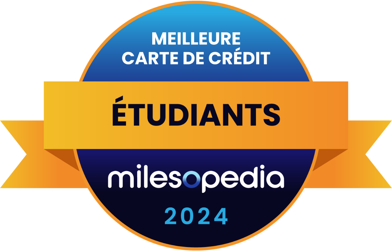  Logo du prix Milesopedia 2024 de la meilleure carte de crédit étudiants.