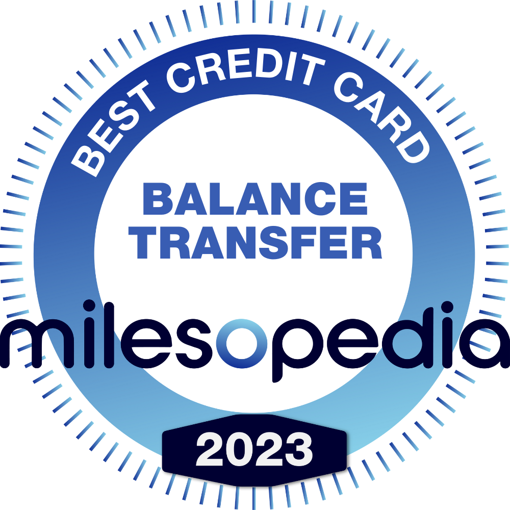 Best Balance Transfer Card Milesopedia 2023 award logo.