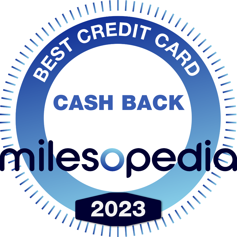 Best Cash Back Card 2022 Milesopedia award logo.