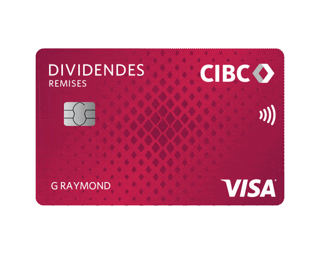 Une carte de crédit CIBC se retourne et devient une carte-carte cadeau Skip.