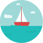 A sailboat on the ocean