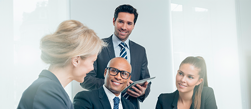 Group meets in an office