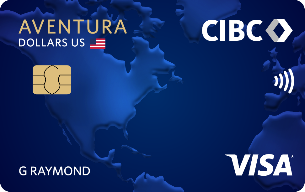  Faire une demande de carte Aventuraᴹᴰ Or CIBC Visa* en dollars US.