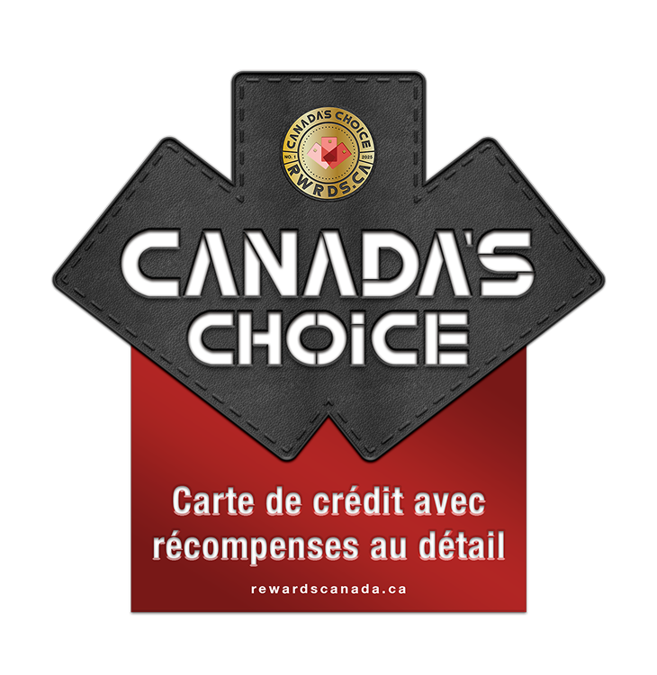  Logo Meilleure carte de crédit avec récompenses au détail en 2025 selon Rewards Canada.