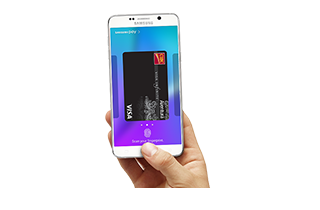 An image of a hand holding a phone featuring the fingerprint scanning screen.