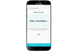 An image of a phone displaying a virtual signature.
