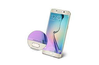 An image of a phone featuring a close-up inlay of the home button.