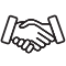 Hands shaking icon.