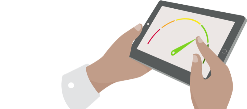 CIBC client checks credit score on mobile device