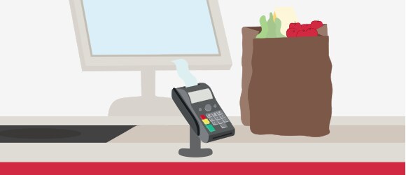 Payment at a store checkout using a CIBC Advantage Debit Card