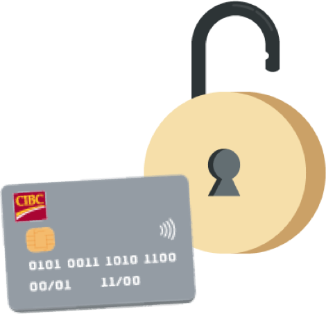 Padlock and credit card