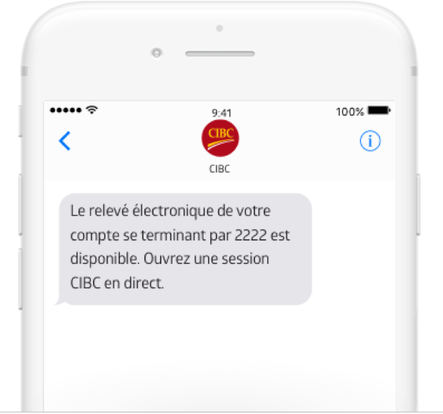 Téléphone mobile affichant une alerte de nouveau relevé électronique