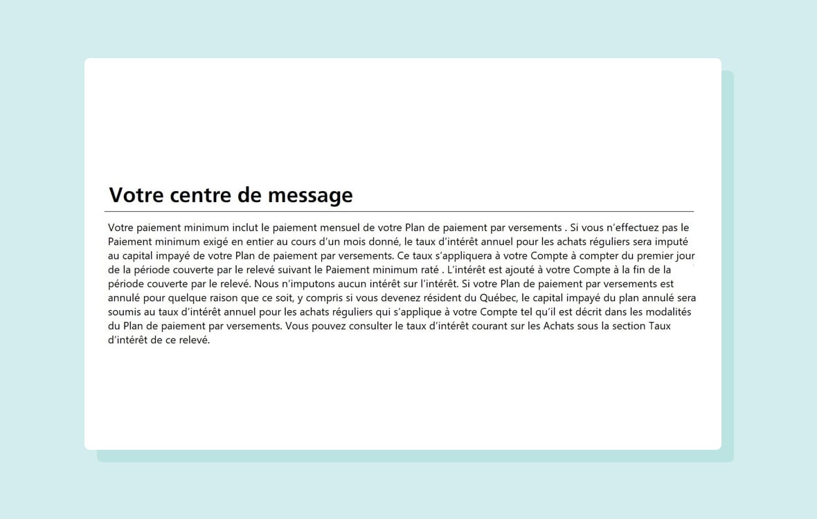 Votre centre de message