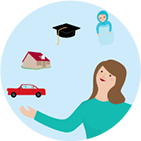 Woman visualizes expenses