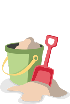 graphic of a shovel and pail filled with sand
