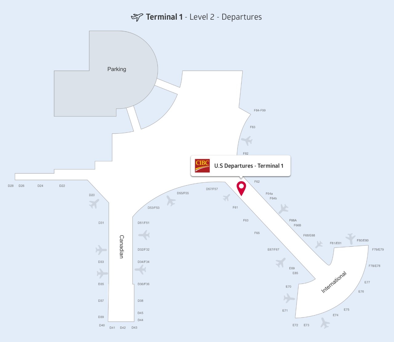 Currency exchange at Pearson Airport CIBC