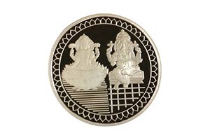 Silver Diwali coin.
