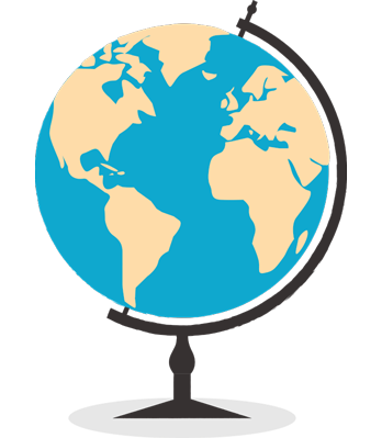 Illustration of a paper plane folded out of cash, zipping around a globe