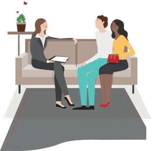 Illustration of couple meeting with a CIBC advisor
