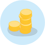 A pile of gold coins.