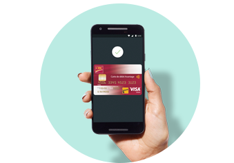 Une personne règle un achat au moyen d’Android Pay avec son téléphone Android