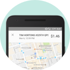 Une opération chez Tim Hortons effectuée au moyen de Google Pay.