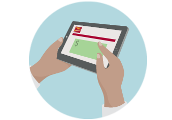 Un client de la Banque CIBC utilise l’Application Services bancaires mobiles CIBC sur sa tablette