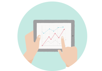 Une tablette affichant un diagramme