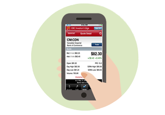 A person holding a smartphone displaying the Mobile Wealth App
