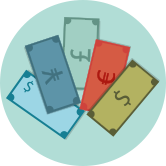 Cash in various currencies