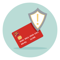 A card with an exclamation point over the top right corner.