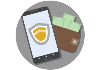Security badge on a phone