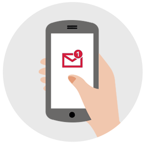 Un téléphone intelligent affiche une nouvelle alerte.