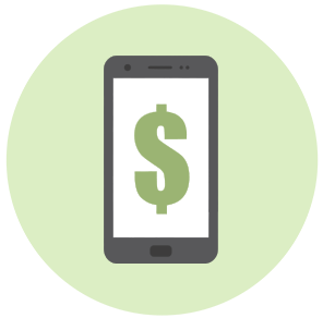 Un téléphone intelligent affiche un symbole du dollar.