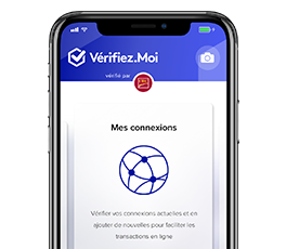 L’application Vérifiez.Moi affichée sur l’écran d’un téléphone intelligent.
