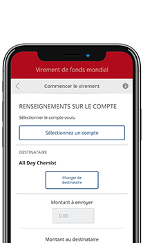 Choisir le montant du virement de fonds mondial