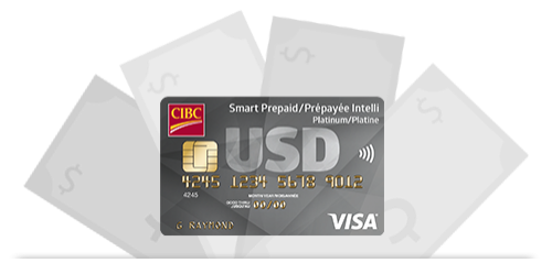 U.S. dollar CIBC Smart Prepaid Travel Visa Card