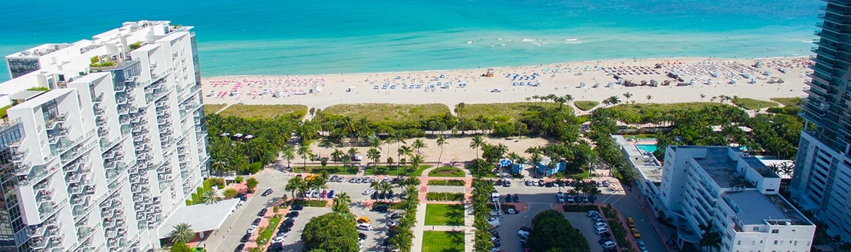 Buildings and beaches in Miami